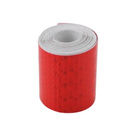 HEROFFIX 1 Pcs Safety Warning Reflective Tape Increased Visibility Reflective Strips 9.84ft x 1.97" Red PVC