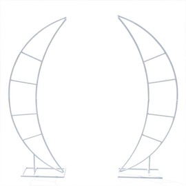 Gdrasuya10 2X Wrought Iron Wedding Backdrop, Crescent Moon Arch Stand Flower Holder for Outdoor Wedding, Garden Party and Banquet Event