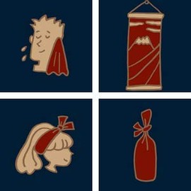 Todaya Shoten 939 Rionzome Tenugui Rabbit Field