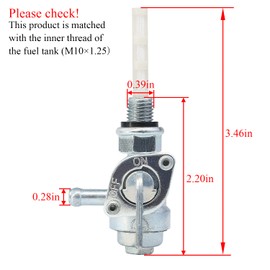 WOTIAN Generator Gas Tank Fuel Switch Valve Pump Petcock for Champion Firman 5.5hp 6.5hp 7hp 8hp 9hp 11hp 13hp 14h 15hp 16hp M10×1.25