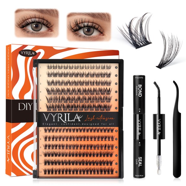 Lash Clusters Kit-VYRILA 0.07mm Wispy 8-14mix C Curl Eyelash Clusters
