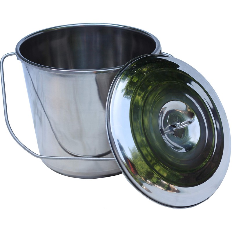 Stainless Steel Milk Pail Bucket, with Handle, and Open Lip