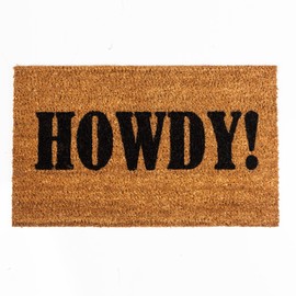 NINAMAR Howdy! Door Mat - Natural Coir - 29.5 x 17.5 inch