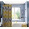 Croydex Yellow & Grey Chevron Textile Shower Curtain with Hygiene