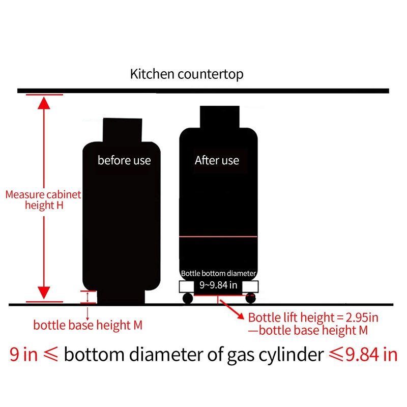 XIEEIX Movable Propane Cylinder Base, Fixed Propane Tank Tray with