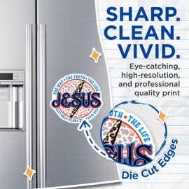 (2 Pack) Inspirational Jesus Magnets - Christian Faith Magnets - Bible Verse Decor - 5" On Longest Side - for Cars, Fridges, Toolboxes - Made in USA - MAG5908