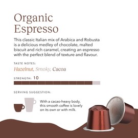 Cru Kafe Organic Arabica & Robusta Espresso Single-Serve Coffee Pods (20 Pods) Compatible with Nespresso Original Line