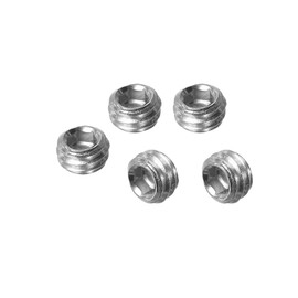 PATIKIL 50 Pcs Hex Socket Grub Screw, M5x3mm Flat Point Grub Bolt 304 Stainless Steel Head Socket Set Screws for Door Handles Light Fixture Repair