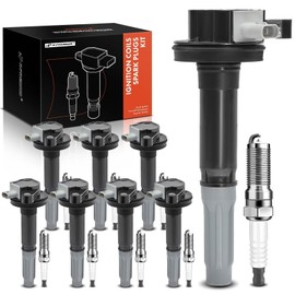 A-Premium Set of 8 Ignition Coil Pack and Iridium Spark Plugs Compatible with Ford Mustang 2015 2016 2017 2018 5.2L