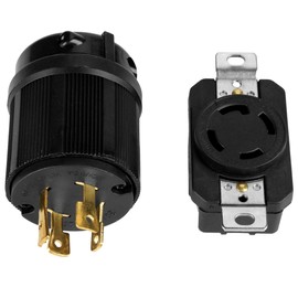 Twist Lock Plug and Receptacle Set,NEMA L14-30 RV AC 125V-250V 30A, Industrial Grade 4 Pin Power Plug Socket, Electrical Generator Plug Connector