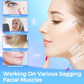 Faciales Cintas Invisibles De Estiramiento Facial Levanta La Piel Flácida 40 Piezas De Cinta Invisible De Levantamiento Facial, Con 4 Bandas Elásticas Ajustables, Parche Reafirmante Facial