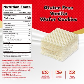 ChocZero Vanilla Wafer Cookies – No Added Sugar, Keto Friendly, Low Carb Cookies with No Sugar Alcohols, Gluten Free & Individually Wrapped – 8 oz Box