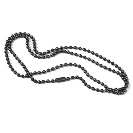 NW Pure Titanium Material Chain Silver Ball Necklaces for Women Rustproof Adjustable Decorative with Beautiful Packaging (4.0mm-Black, 30 inch)