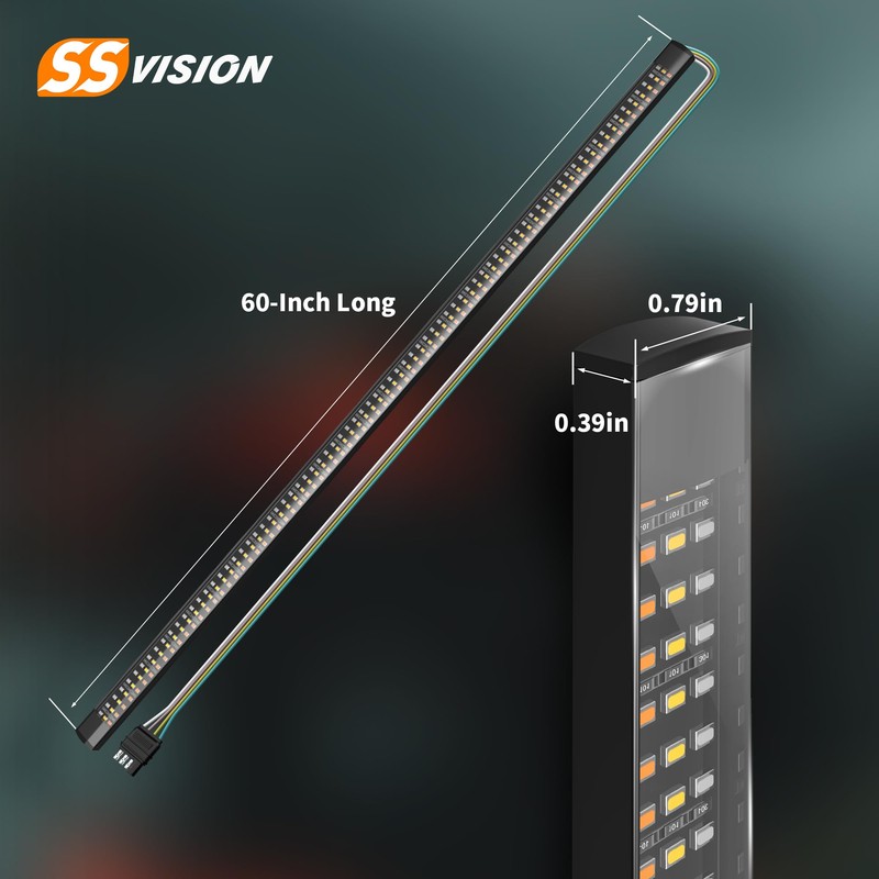 SS VISION 60 inches Tailgate Strip Light, 432 LEDs Triple