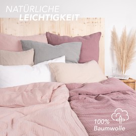 Pure Label Muslin Children's Bed Linen 100 x 135 cm with a Pillowcase 40 x 60 cm Made of 100% Cotton - Incredibly Soft, Cuddly Baby Bed Linen in Pink Made of Muslin