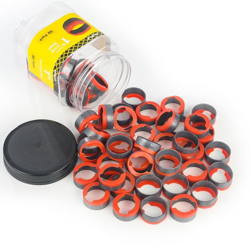 Pro 50-Pack EFIELD 1-inch Pex Copper Crimp Rings With End