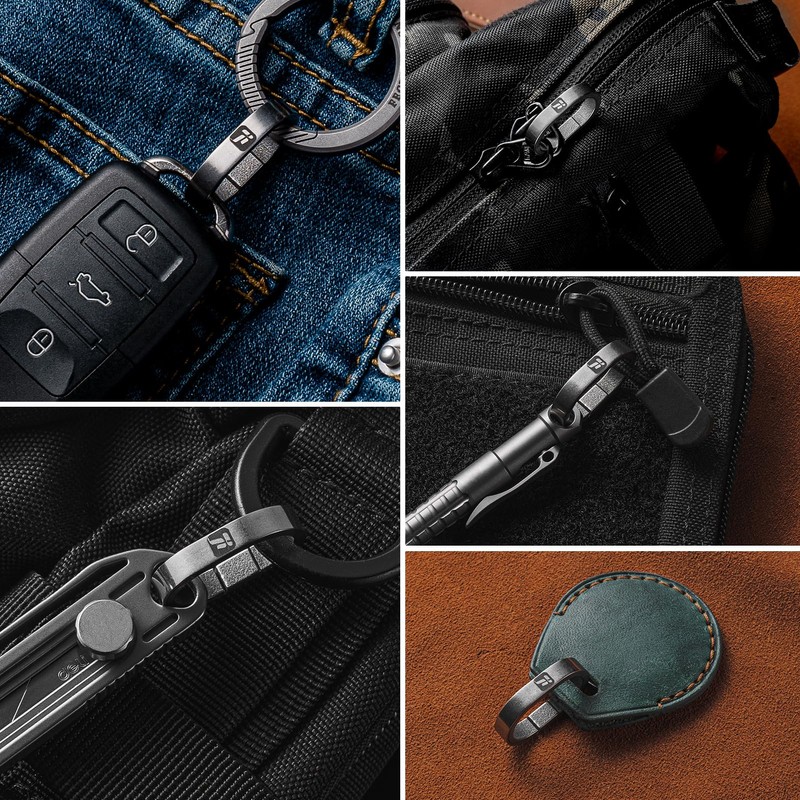 TIMULTI Titanium Key Chain Key Ring Large Size Carabiner Ring