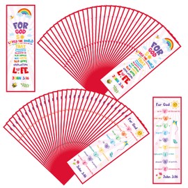 TICIAGA 60PCS Valentine's Day Bible Bookmarks for Kids John 3:16 Religious Christian Church Bookmark Giveaways for Sunday School Party Favors for Classmates Exchange Gifts for Boys and Girls, Colorful