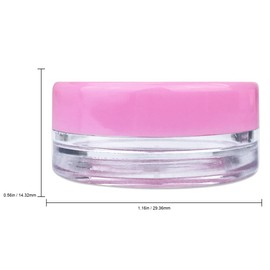 Beauticom 3G/3ML Round Clear Jars with Pink Lids for Acrylic Powder, Rhinestones, Charms and Other Nail Accessories - BPA Free (Quantity: 1000 Pieces) Product Name