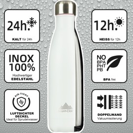 Mont-Clair Stainless Steel Drinking Bottle - Thermos Flask - BPA-Free - Water Bottle, Stainless Steel Drinking Bottle 500 ml - 24 Hours Cold & 12 Hours Warm - Leak-Proof - Thermos Drinking Bottle -