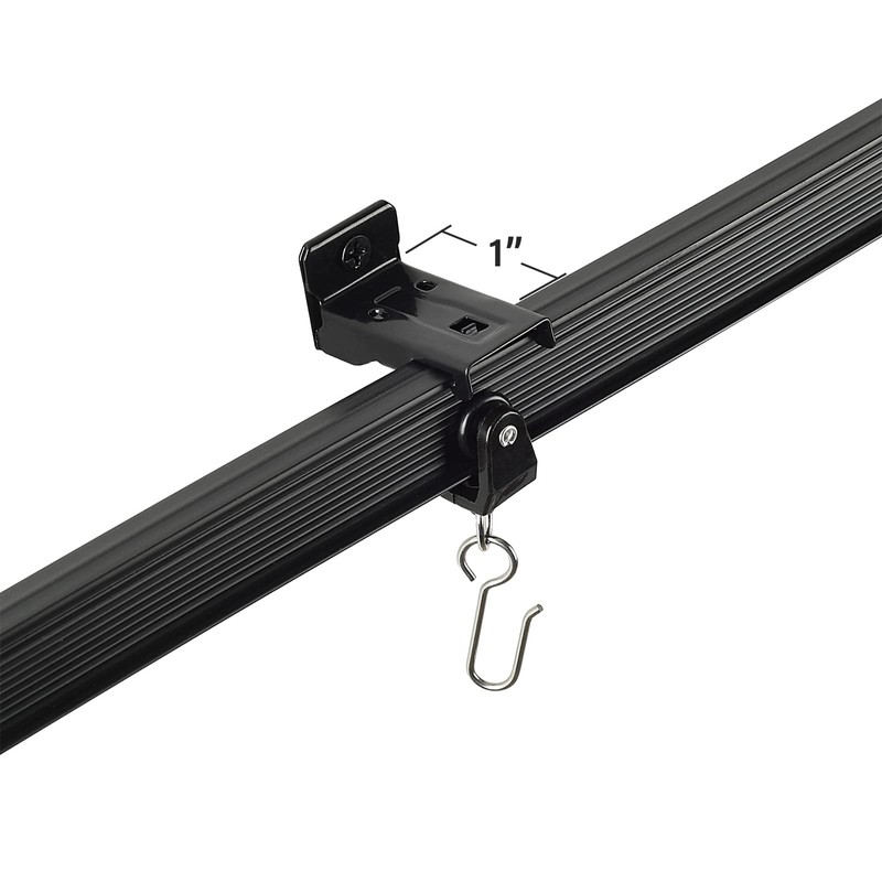 KXLIFE Soportes de pared negros para riel de cortina flexible,