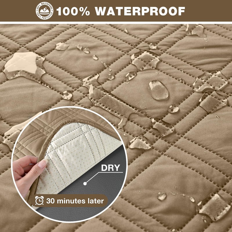 TAOCOCO 100% Waterproof Recliner Sofa Cover, Non Slip Split Couch