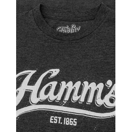 Tee Luv Men's Hamm's Beer Shirt - Faded Hamms Beer Established 1865 T-Shirt, Charcoal Heather, M