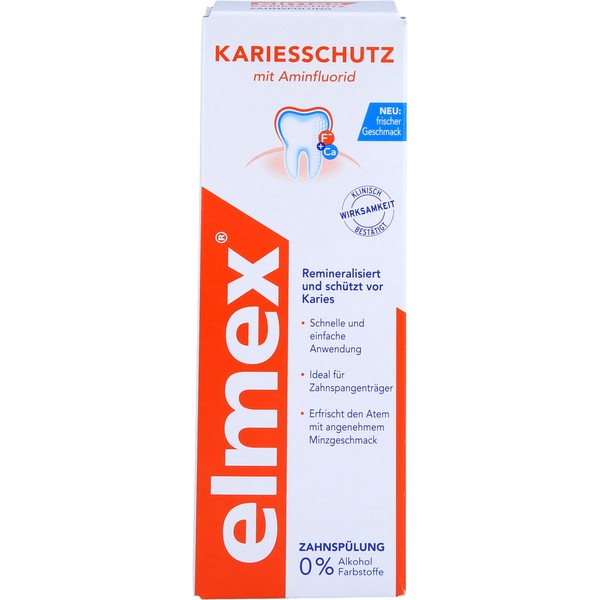 elmex Kariesschutz mit Aminfluorid Zahnspülung, 400 ml Lösung