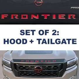 Advanced Trims VINYL SET OF 2: TAILGATE + HOOD Matte Red Letters 2022 2023 2024 Frontier
