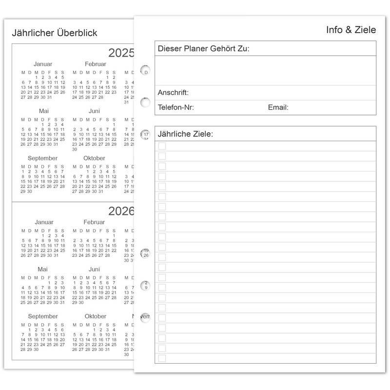 newestor 2026 Diary Refill A5, 1 Day on a Page,