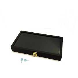 Unbranded Pocket Knife Rustic Black BP Key Lock & Lid Support 7 slot Display Case