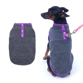 PIXRIY Dog Fleece Sweater, Soft Dog Vest Apparel Sleeveless Puppy Winter Cold Weather Clothes Doggie Jacket Pullover for Small Medium Dog and Cats(Grey,L)
