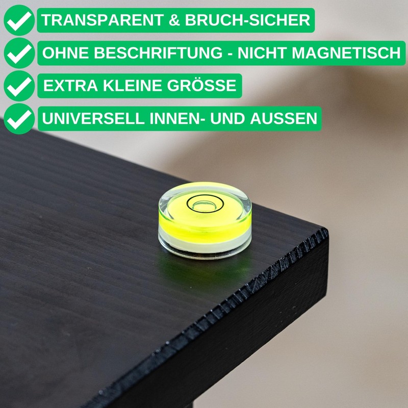 Round spirit level set, 5 pieces, with diameter 13.8 mm