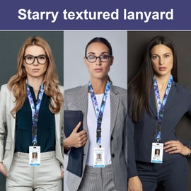 Neck Strap for Women, Black Marble Lanyard with Swivel Lobster Clasp, Neck Strap with Detachable Buckle, Lanyard for Keys, Phone, ID Holder, Lanyard for Women, Starry Sky-04