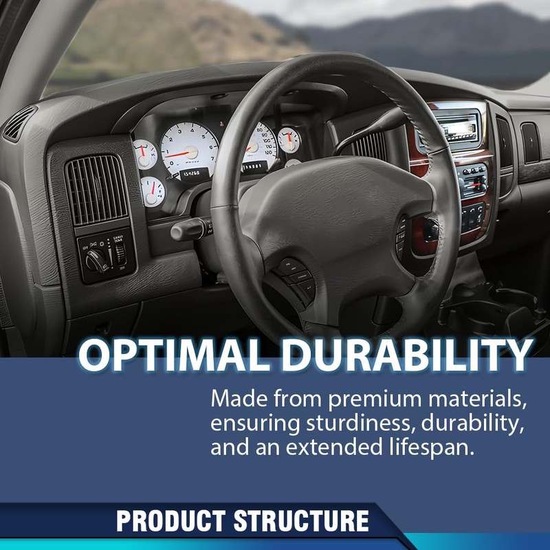PIT66 TPE Dash Cover Dashboard Gray Compatible with Dodge Ram