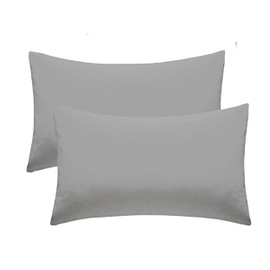 Pillow Cases 2 Pack Charcoal Pillow Covers 50X75CM Hotel Quality Poly Cotton (Charcoal, 2 Pillow Cases)