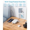 Power Strip with USB,Surge Protector Flat Plug Extension Cord 5ft,