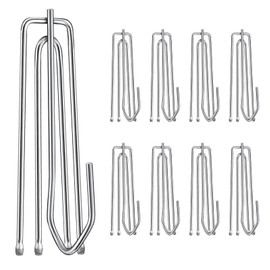VRSS Stainless Steel 2.7 inch Long 4-Prong Curtain Pleat Tape Hooks, Pinch Pleat Curtain Hooks for Pleated Drapes (45Pcs)