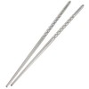 Ketobk 2 Pairs Stainless Steel Chopsticks Anti-Skip Thread Style Durable