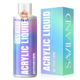 Saviland 4.06 oz Monomer Acrylic Nail Liquid – 120ml Acrylic Liquid for Acrylic Powder Non-Yellowing Formula for Acrylic Nails Application Nail Extension & Carving Nail Starter Home DIY
