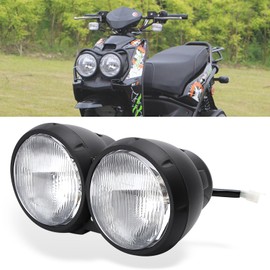 mokuo Motorcycle Head Light Assembly 12V 35W Halogen Lamp Made of PC,Compatible with 2009-2014 Yamaha Zuma 125 Scooter
