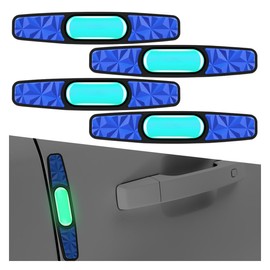 4PCS Fluorescent Car Bumper Guard Strips, Anti-Collision Bumper Protector Trim for Front Rear Doors, Universal Waterproof Scratch Resistant Strip Car Door Edge Guards for Sedan SUV Truck (Blue)