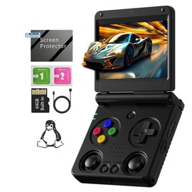 RG34XXSP Retro Handheld Game Console RG34XX SP Retro Gaming Console with 64G Preloaded 5000+ Games,3300 mAh Battey,Portable Pocket Arcade Support 30+ Simulators 5G WiFi Bluetooth HD Black