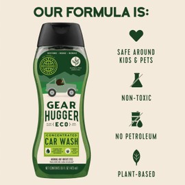Gear Hugger Car Wash Soap (16 oz, Pack of 1) – Eco-Friendly Car Cleaner, Biodegradable Car Wash with Natural Saponins & Eucalyptus – Safe Car Soap for All Vehicle Surfaces