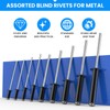 SDTC Tech 400pcs Black Pop Rivets Assortment Kit, 9 Sizes