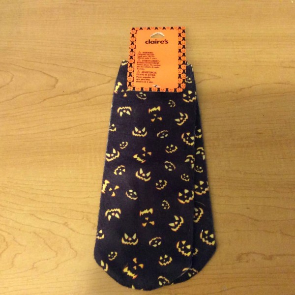 Halloween Jack-O-Lantern Socks Claire's Black Pumpkin Faces (Many Available)