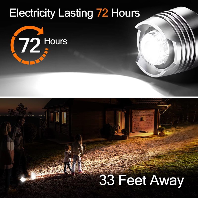 Silver LED Shoe Lights 2PCS, Rechargeable Shoe Flashlight with 3