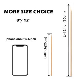 8 Inch Bamboo Skewers - Multi-Purpose Wood Sticks for BBQ, Kitchen & Roasting - Ideal for Fruit, Candy, and Kabobs - Wooden Craft Sticks & Skewers(100pcs)