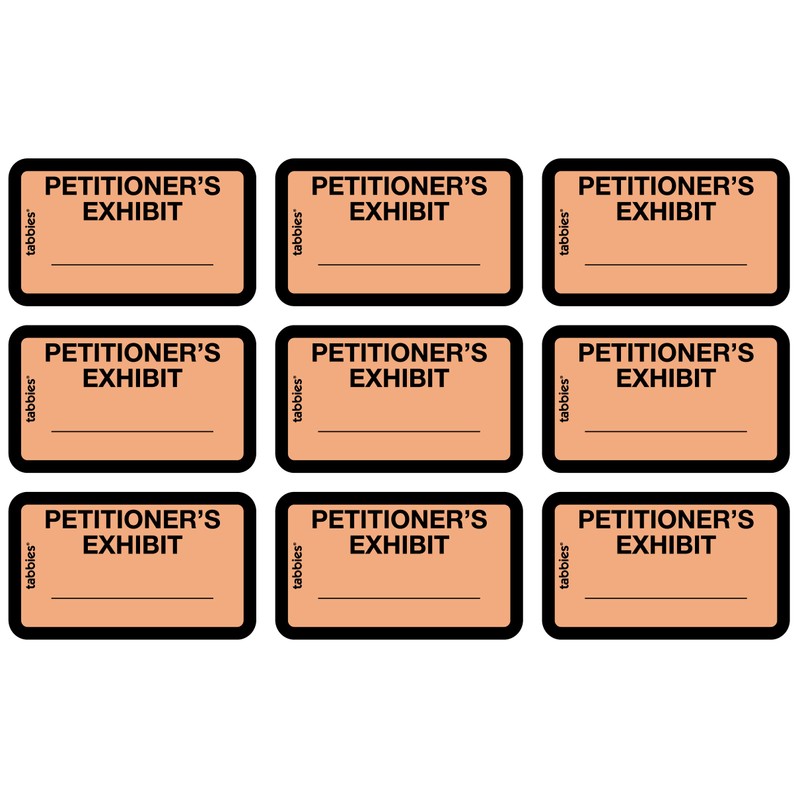 Tabbies Legal Exhibit Labels, Label: 1-5/8"W x 1" H, Sheet: