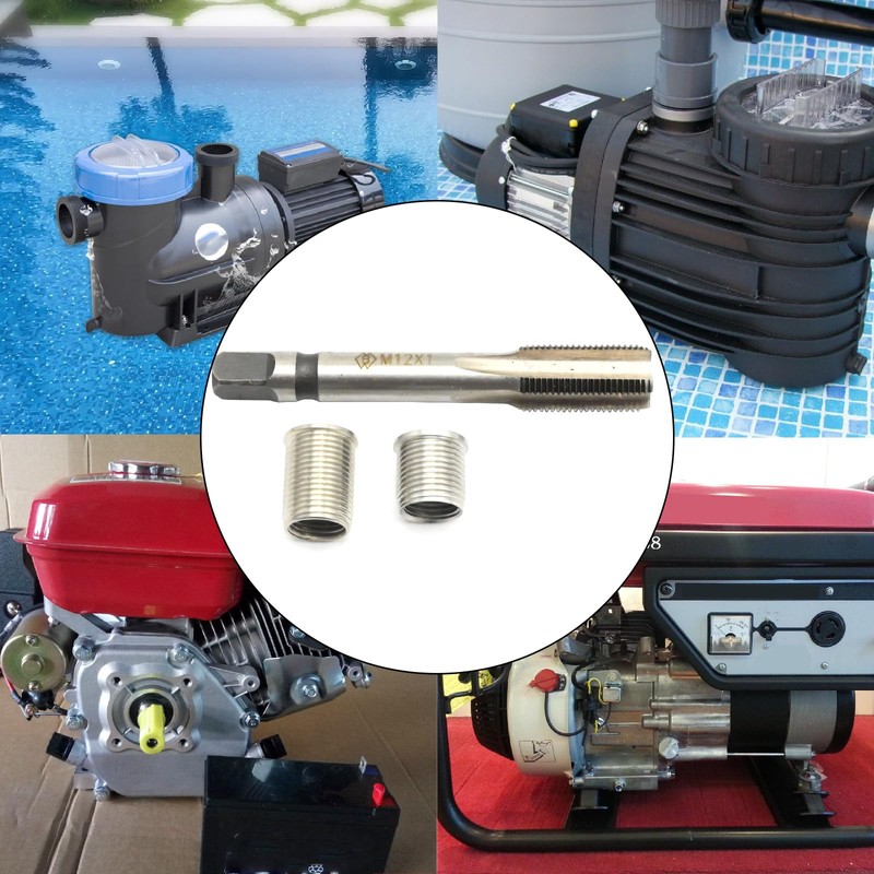 VIKKSAER Spark Plug Thread Repair Tool, M10x1.0 Thread Tap Kit